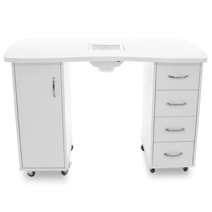 Desk 2027 white two cabinets with an absorber BarberCity