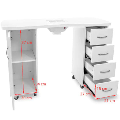Desk 2027 white two cabinets with an absorber BarberCity