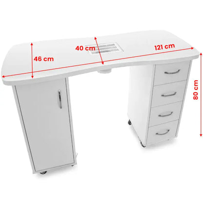 Desk 2027 white two cabinets with an absorber BarberCity