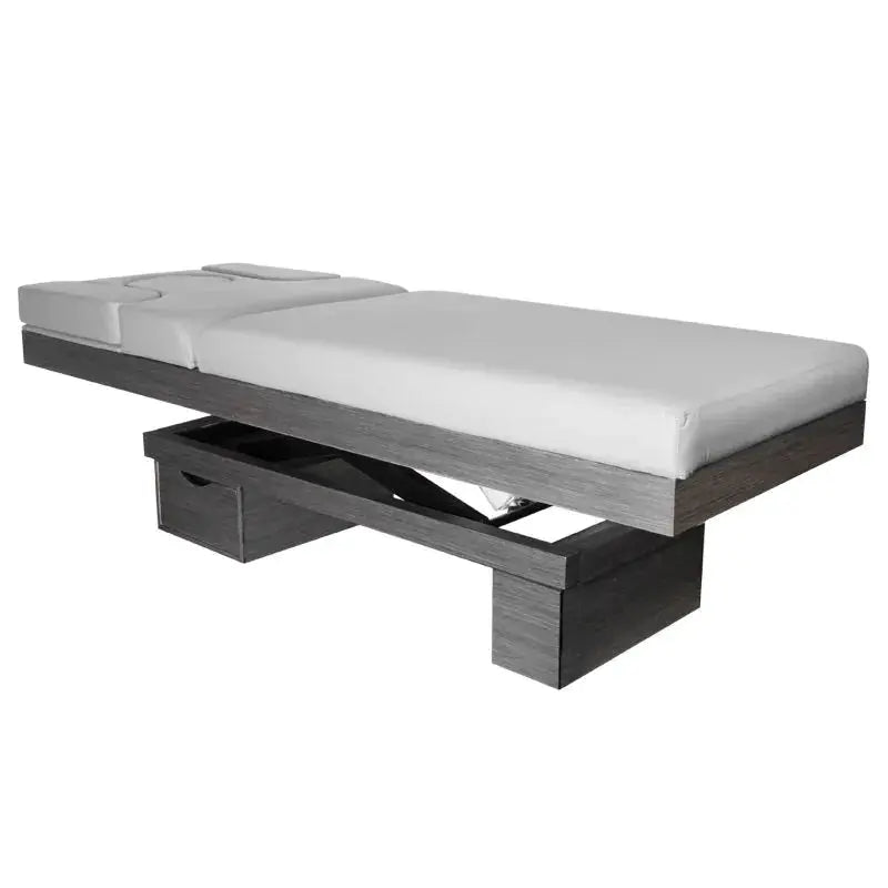 Spa cosmetic bed azzurro wood heated light gray BarberCity