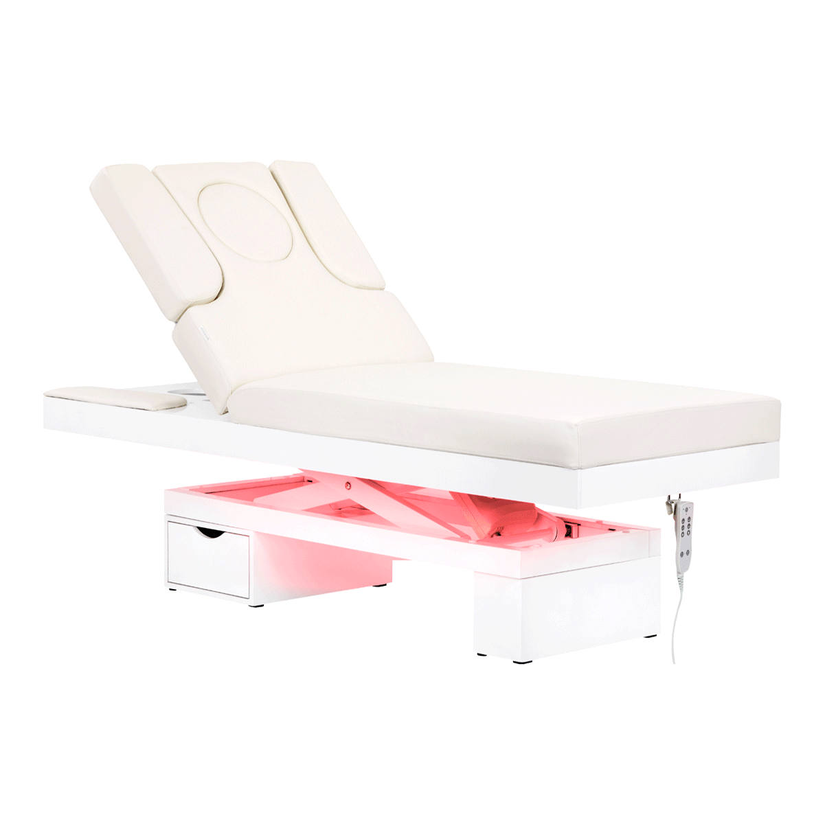 Spa cosmetic bed azzurro glowing white heated BarberCity