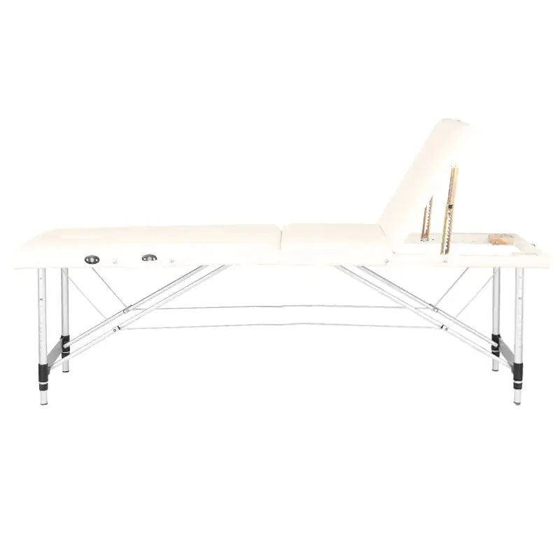 Folding massage table, aluminum comfort, 3-section cream BarberCity