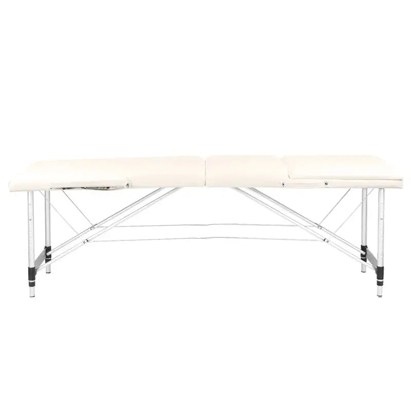 Folding massage table, aluminum comfort, 3-section cream BarberCity
