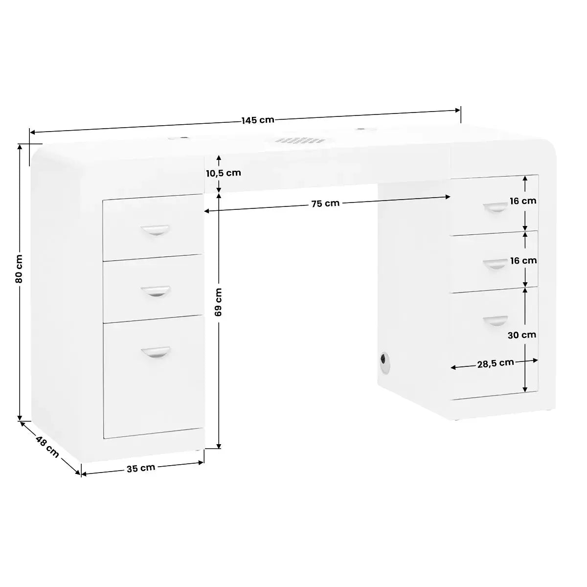 COSMETIC DESK 314 WHITE BarberCity