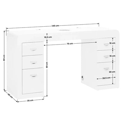 COSMETIC DESK 314 WHITE BarberCity