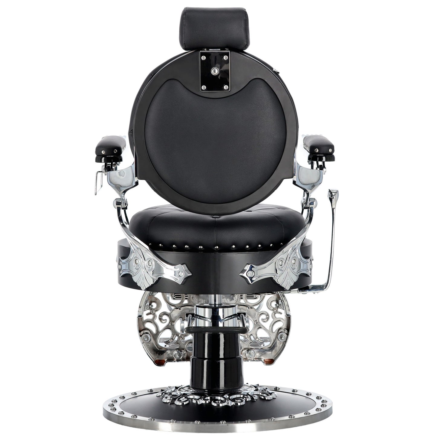 Kingdom Barber Chair Black - Silver