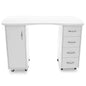 Desk 2027 white two cabinets BarberCity