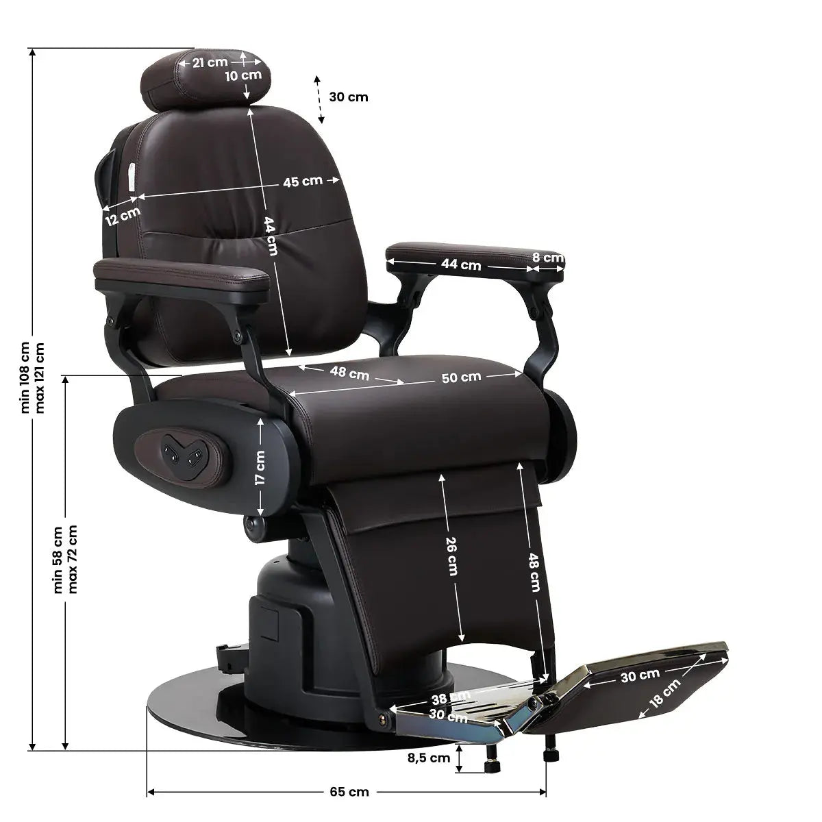 Duke Electric Barber Chair Brown Gabbiano