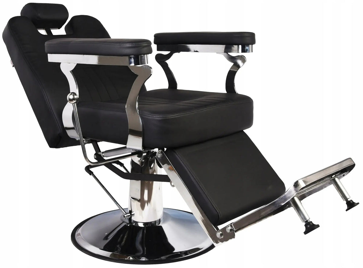 Simple black and silver barber chair My Store