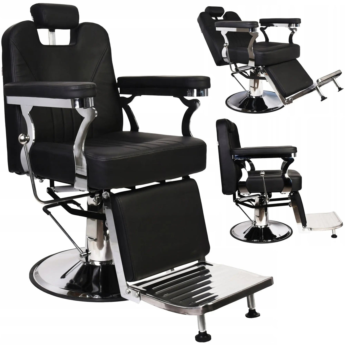 Simple black and silver barber chair My Store