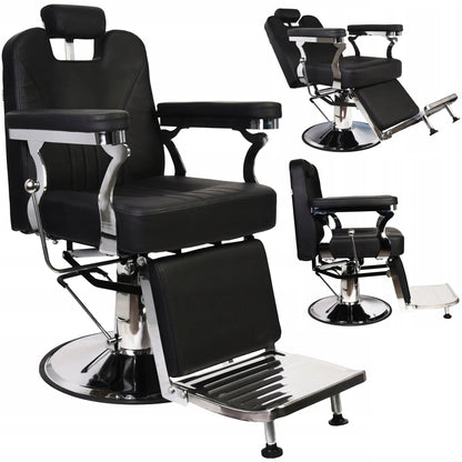 Simple black and silver barber chair My Store