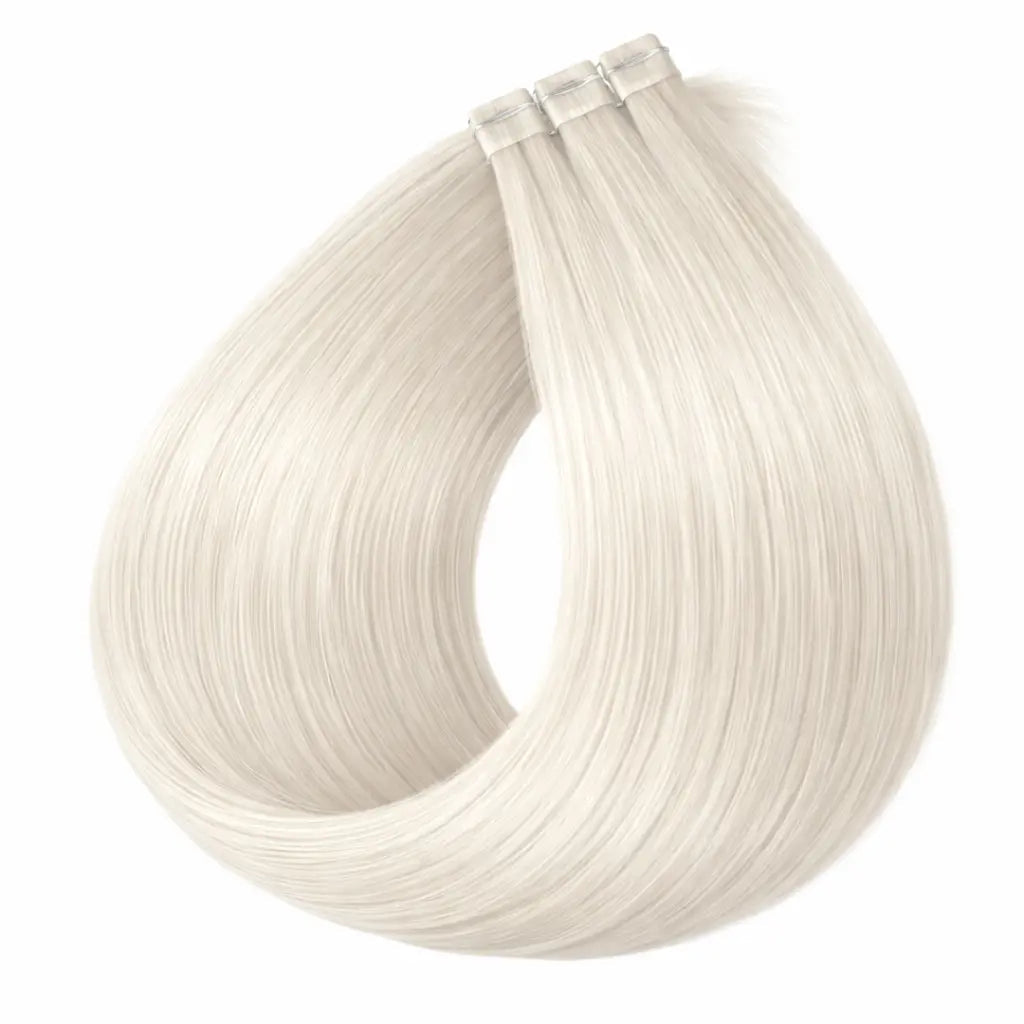 Tape-in Löshår 60 cm – Äkta Remy Double Drawn – Platinum Ice Blonde 10.0–12.0 Extensions