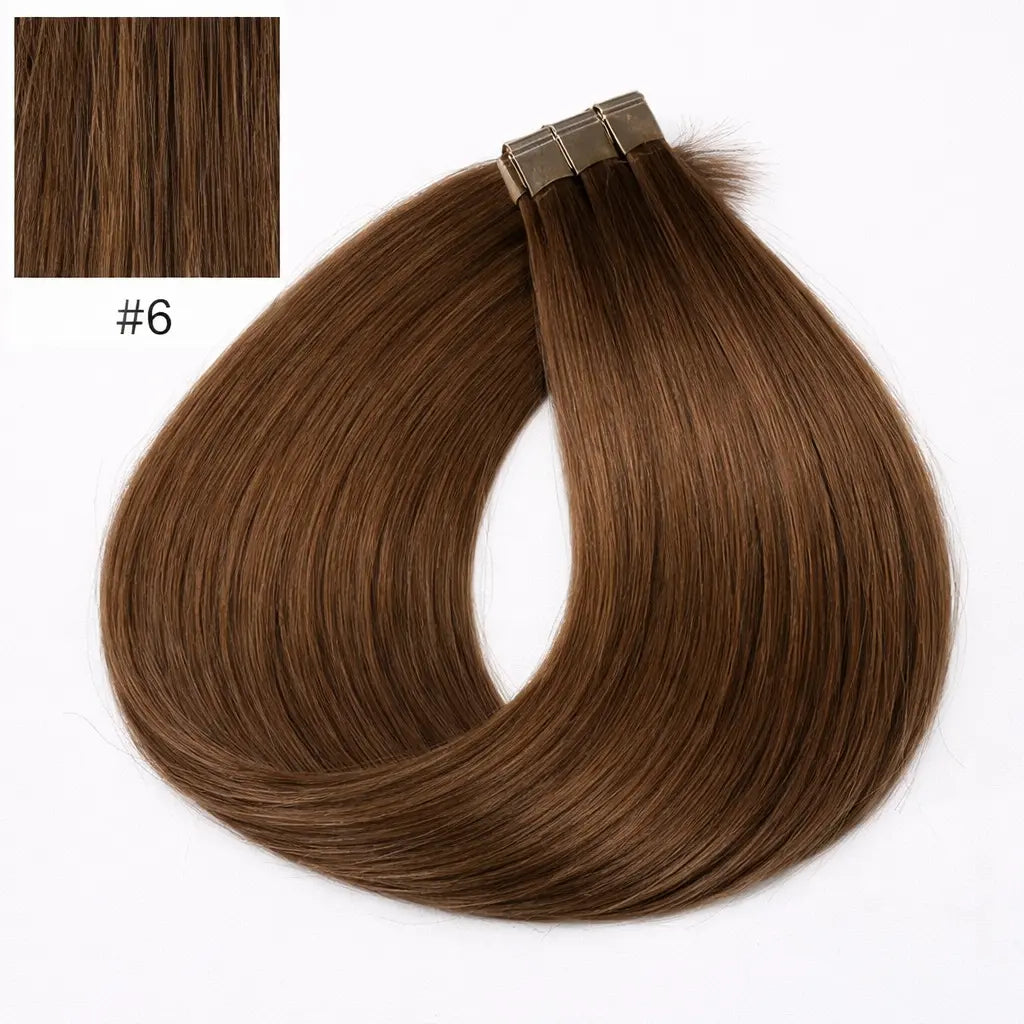 Tape-in Löshår Äkta Remy – Dark Blonde 6.0 (Color #6) | 60 cm Extensions