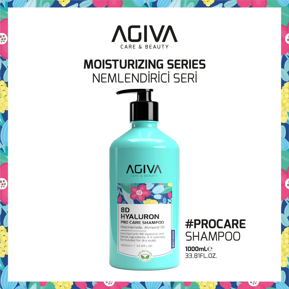 8D Hyaluron Pro Care Shampoo - 1000 AGIVA
