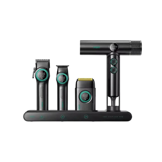 VGR 4-i-1 Professionellt Grooming Kit – Dark Silver - BarberCity